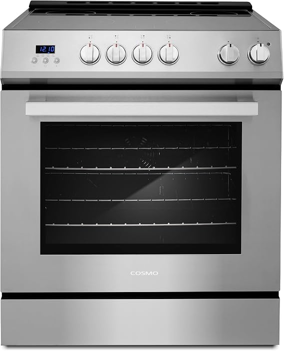 30 in. Stellar Coll 4.9 cu ft 4 Burner Electric Range Convection, Stainless
