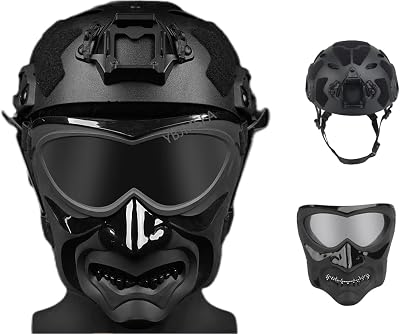 Upgraded Airsoft Fast Helmet,Tactical Safety Protective Full Face Mask,Night Knight Mask Set,Multifunctional Protective NVG Outdoor Hunting CS Game