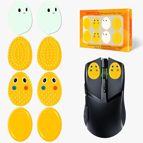Mouse Grip Tape,Mouse Performance Auxiliary Enhancement, Anti-Slip, Finger Massage, Posture Correction, Suitable for Various Types of Mice Such As Logitech and Razer, for Work and Games