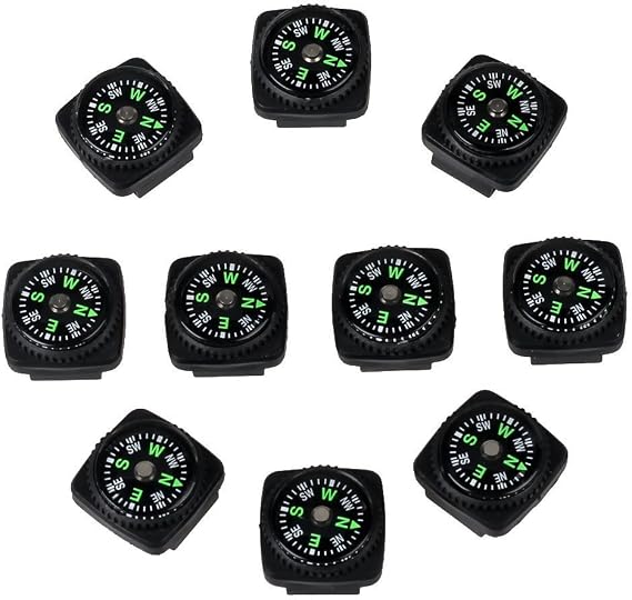 Hard Shell Liquid Filled Button Compass Pack of 10