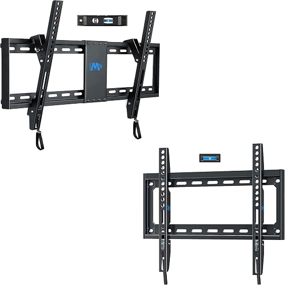Mounting Dream Tilt TV Mount for 37-70 Inch TV MD2868-LK, Bundle with Flush Slim Low Profile Fixed TV Wall Mount 26-60 inch MD2361-K