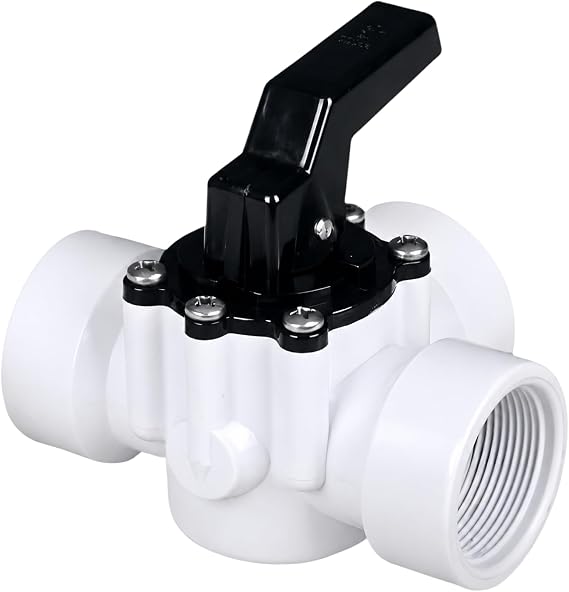 FibroPool 3-Way Diverter Valve - Rotating Handle - 1.5 in - ABS
