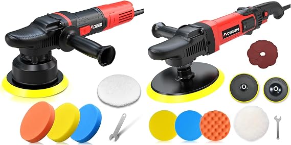 AOBEN 6 inch Dual Action Polisher and 6/7 inch Rotary Car Buffer Detachable Handle,4 Buffing Pads for Car detailing Polishing and Waxing