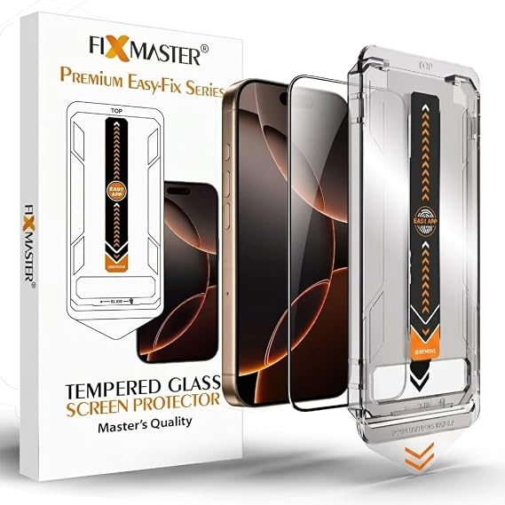 Fixmaster iPhone 15 Plus - 16 Plus Uyumlu Ultra Clear HD Temperli Cam, Easy Fix Kolay Kurulum Serisi Yüksek Kaliteli Ekran Koruyucu