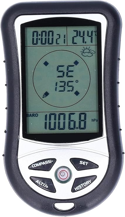 Digital Altimeter, Digital Compass, Hiking Thermometer, Barometer 8 in 1 for Hiking Outside -2300 to 29500FT 1100MBAR, 300mbar to 1100mbar