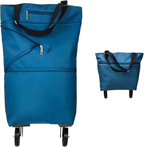 Collapsible Shopping Bag with Wheels, Grocery Shopping Bag 53lbs Load