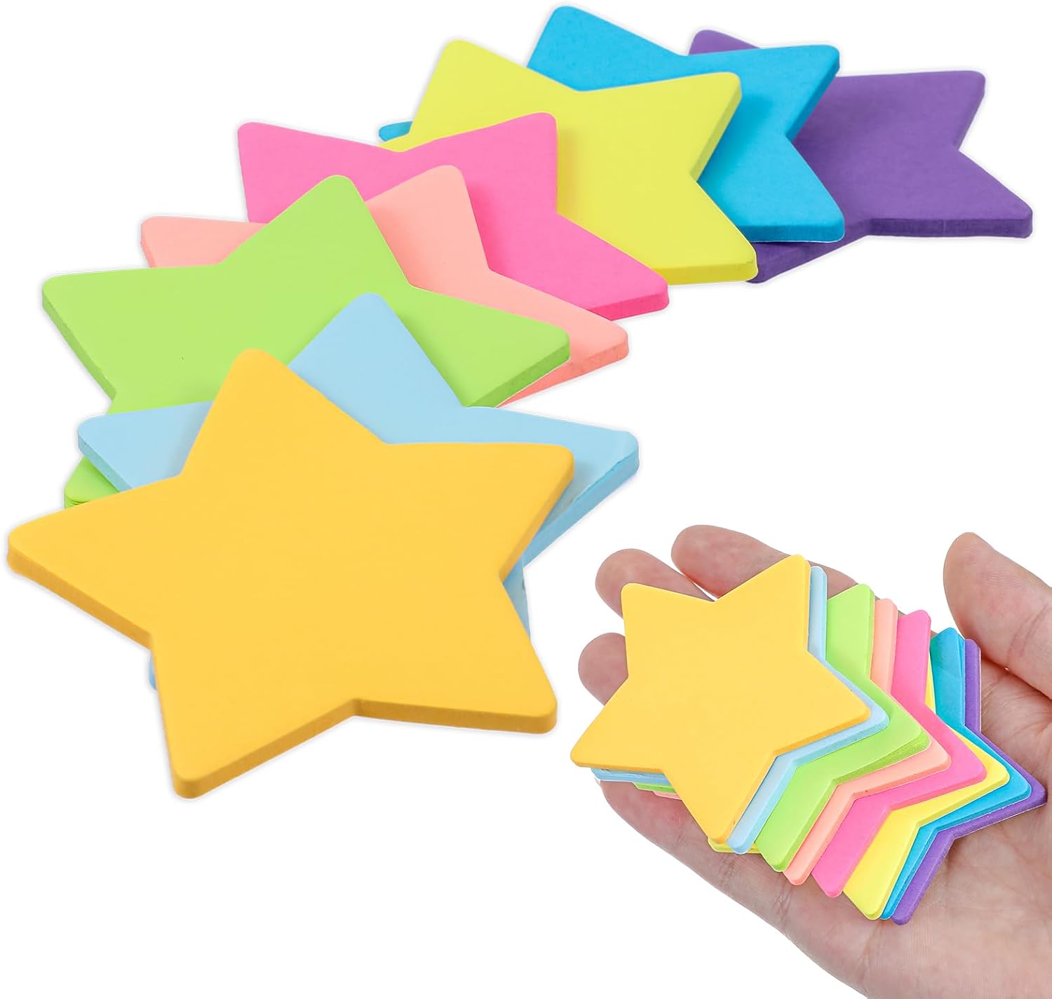 240 Sheets Stick Notes 8 Color Star Shape Sticky Note Pads Super Cute Self-Sticky Colorful Sticky Notes Small for School, Office, and Home 2.6 X 2.6 Inch