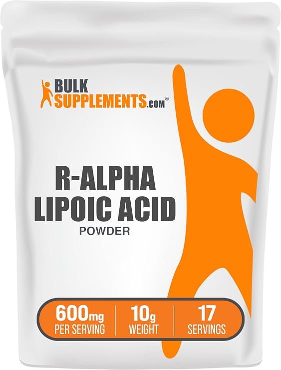 R-Alpha Lipoic Acid Powder - R-ALA Supplement, R Alpha Lipoic Acid 200mg - Antioxidants Supplement, Gluten Free, 200mg per Serving, 10g (0.35 oz) (Pack of 1)