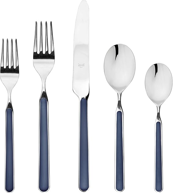 MEPRA flatware-sets, Cobalt | Durable 18/10 Stainless Steel, European and American Style, Fine Dining, Dishwasher Safe, Service for 4