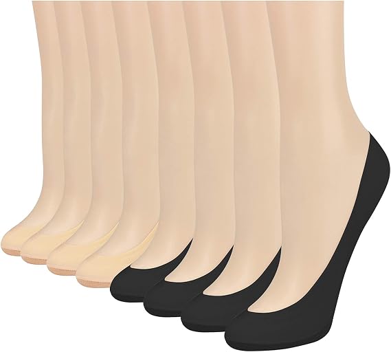 8 Pairs Women's No Show Socks, Invisible Low Cut Socks Non Slip Heel Grip | Invisible No Show Design| Low Cut Fit| Non Slip Heel Grip | Soft Breathable Fabric | Fits Sneakers, Loafers & Flats