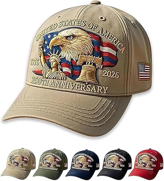 250 Anniversary American Hat,Embroidered Adjustable Cap,250th Anniversarys Coffee Mug 250 Years America Garden Flag,Yellow