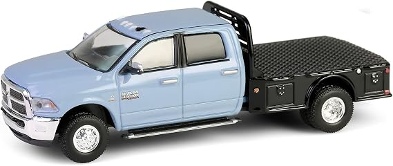 2018 3500 Dually Flatbed Truck Robins Egg Blue Dually Drivers Series 16 1/64 Diecast Model Car by Greenlight 46160C