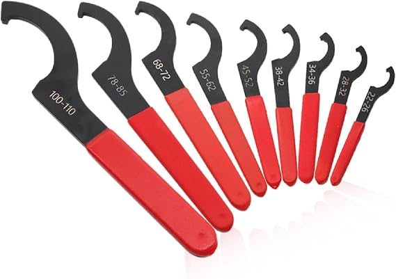 9Pcs C-Shape Hook Spanner for Car & Motorbike Shock Adjustmen
