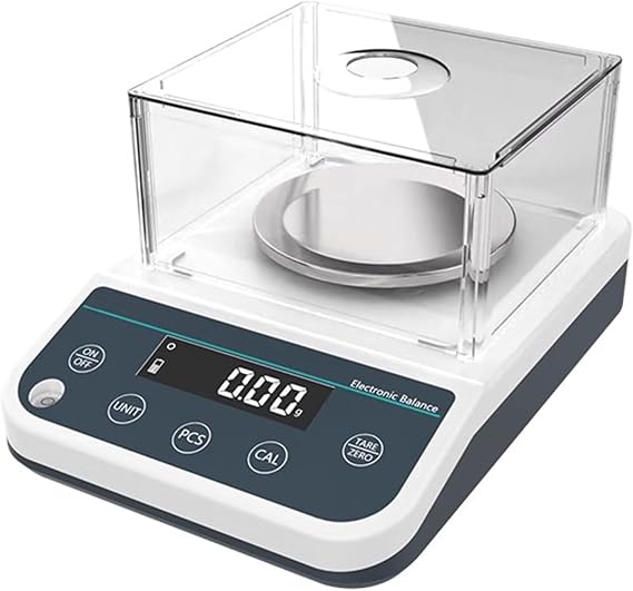 Electronic Analytical Balance, 0.001g High Precision Lab Digital Scales, with Windshield, Stainless Steel Weighing Pan, for Jewelry Gold, Scientific Lab