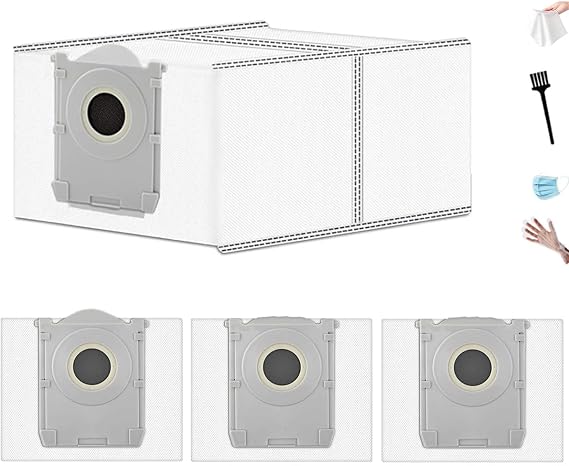 T50 Dust Bags for ECOVACS DEEBOT X8 PRO OMNI/X9 PRO OMNI/T50 PRO OMNI/T50 MAX OMNI/T80 OMNI/T30C, 4L Large Capacity Disposable Replacement Vacuum Bags for roborock dust bag,4-Pack