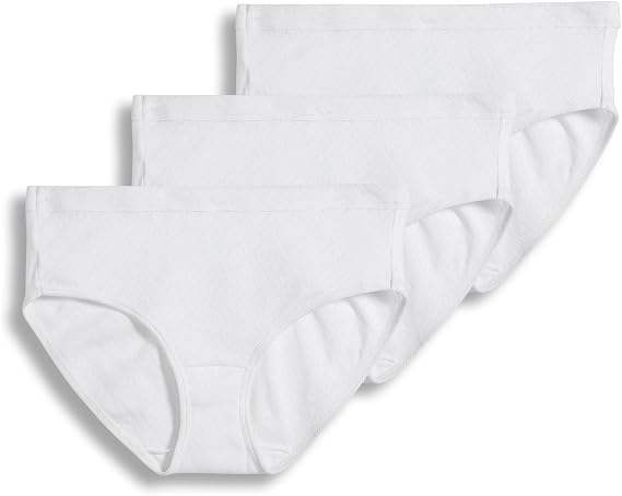 Jockey Women's Underwear 100% Cotton Elance Breathe Hipster - 3 Pack, White, 6