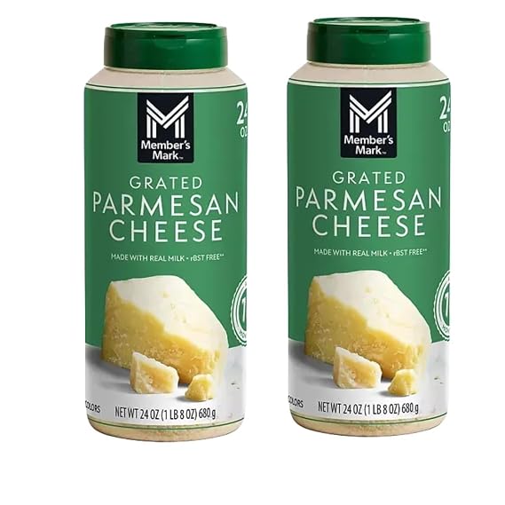 Grated Parmesan Cheese, 24 oz (2 Pack) | Authentic Aged Parmesan for Pasta, Pizza, Salads & More | Rich, Savory Flavor Great Value Bulk Pack