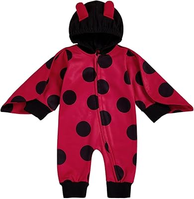 Newborn Baby Halloween Costumes Ladybug Costume Long Sleeve Zipper Hooded Romper Jumpsuit Infant Halloween Costumes
