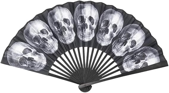 kreepsville 666 Anatomical Skull Gothic Folding Fabric Hand Fan