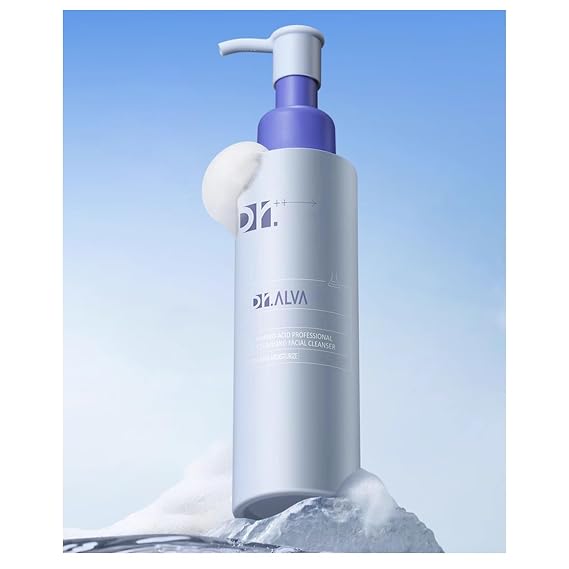 1 PC Dr Alva Amino Acid Professional Cleansing Facial Cleanser, Moisturizing Soothing Refining Smoothing Deeply Cleansing Mild Foam Cleanser, 120ml/4.06FLOZ