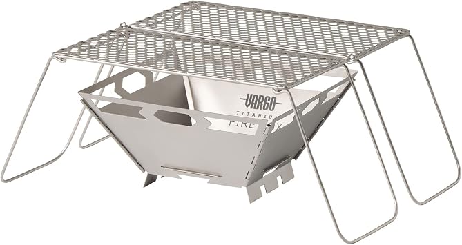 Vargo Titanium Fire Box Grill 2.0 - Compact, Lightweight, and Durable Camping Grill