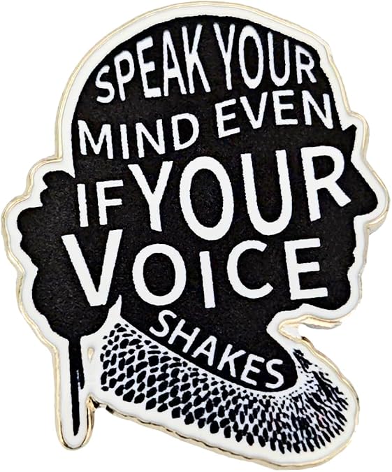 Enamel Pin,SPEAK YOUR MIND EVEN IF YOUR VIOCE SHAKES Lapel Pin,Inspirational Badge,Feminist Badge,Gift for Girls Women Teens Student Intern,DIY Decor,Denim Jacket Canvas Bag Shirt Accessory
