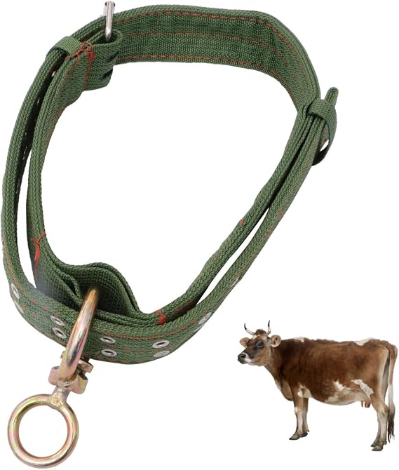 Cabilock Cattle Collar Cow Neck Strap Thick Canvas Cow Collar Adjustable Horse Goat Neck Strap Necklace for Farm Animals Pets