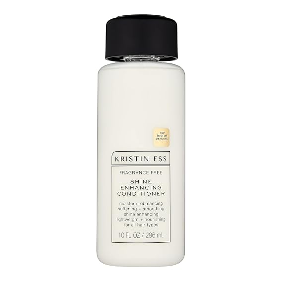 Kristin Ess Hair Fragrance Free Shine Enhancing Conditioner for Moisture, Hydration + Shine, Vegan, Paraben, Sulfate, Phthalate and Silicone Free, Gluten Free, 10 fl. oz.