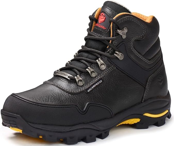 SUREWAY Men's 6" Waterproof Leather Soft Toe Work Boots