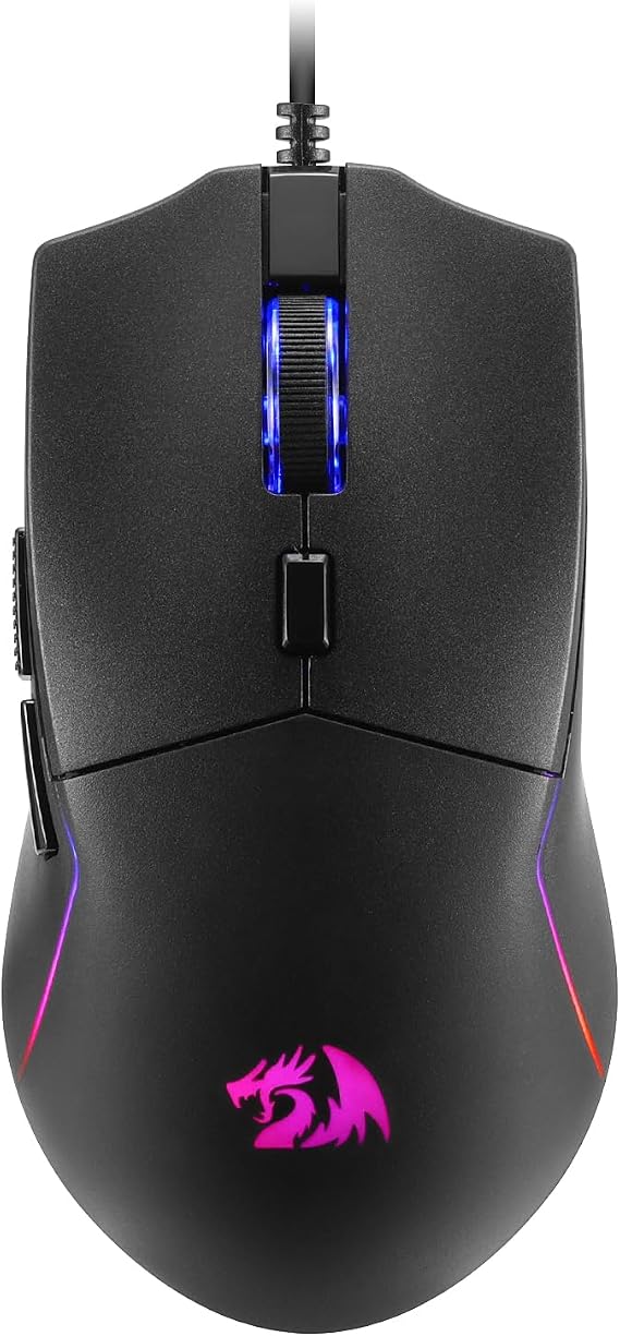 Redragon M730 RGB Gaming Mouse 10000DPI Wired Optical Mouse with 6 Programmable Buttons and 8 Backlight Modes Software Support DIY Key Binding