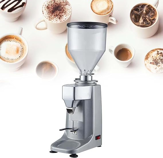 Commercial Electric Coffee Grinder 250W, 0-19 Levels of Adjustable Grinding Fineness, LCD Digital Display, Espresso Maker Latte Machine, for Espresso, Drip, French Press,Silver