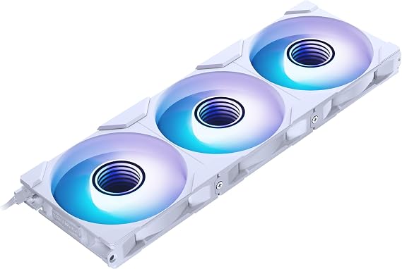 Phanteks M25-120 Gen2 Reverse Blade Triple Pack, 3X 120mm ARGB High Performance Cooling Fans, Daisy Chain Combined Fan Frame, Infinity Mirror hub, Single Cable Connection, White