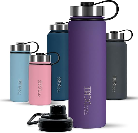 720°DGREE Vaccum Insulated Water Bottle “noLimit“ - 950ml - Leakproof, BPA-Free, Thermo Stainless Steel Flask - Carbonated Drinks, Sports, Gym, School, Travel, Camping, Hiking, Outdoor +Sports-Cap