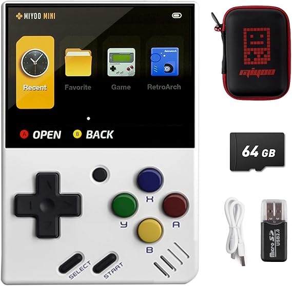 Miyoo mini portable game console Linux system 2.8 inch IPS screen Compatible with various simulators 32GB