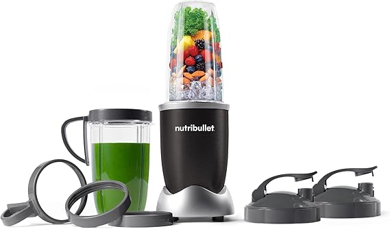 nutribullet Pro 900W Personal Blender, 13-Piece Set, 32oz and 24oz Cups, Extractor Blade, Smoothies, Food Prep, Blends Ice and Frozen Fruit, Onyx Black, NB9-1301AK