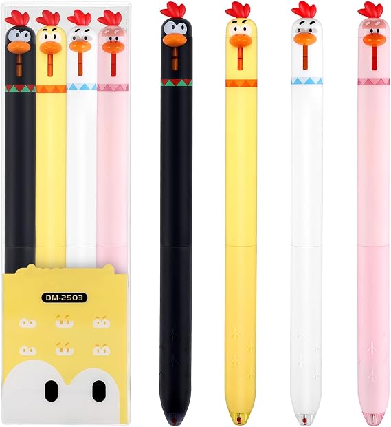 8Pcs Funny Chicken Pen Cute Ballpoint Pens Black Bulk Fine Point Cartoon Novelty Pen Funny Pens for Adults Coworkers Office Desk Accessories for Women Teacher Office Supplies Birthday Gifts