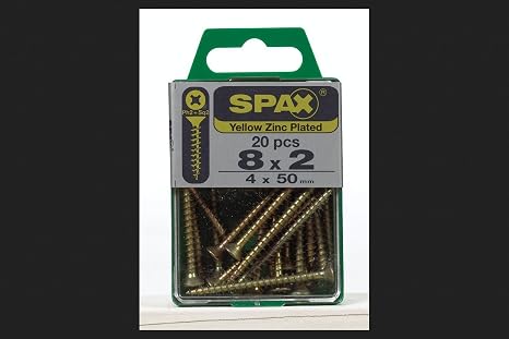 SPAX Multi-Material Screw 2" Zinc Phillips/Square Multiple Material Thread Flat Head Box 20