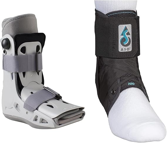 Aircast AirSelect Short Walker Brace/Walking Boot, Medium & Med Spec 264014 ASO Ankle Stabilizer, Black, Medium