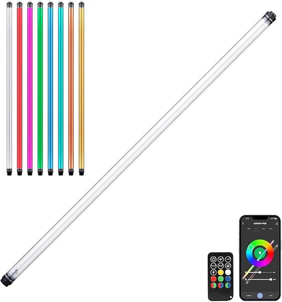 P120 RGB Handheld Photography Light, APP Control 1350 Lumen LED Video Light Wand 360Full Color 12 Lighting Modes CRI95 IP68 Waterproof Built-in Rechargeable Battery 3000k 5750k Colorful Stick