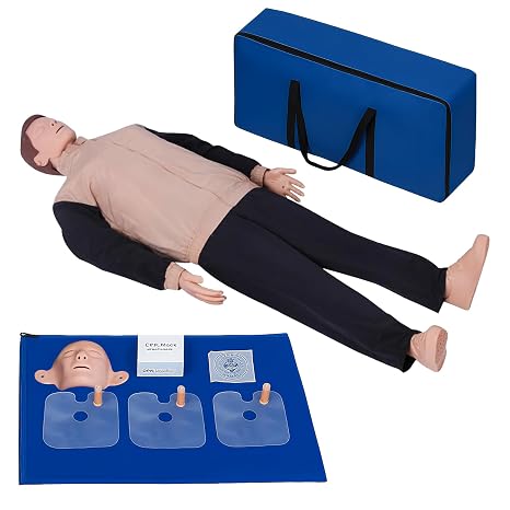 CPR Dummy Manikins Training Kit, Professional CPR Mannequin Test Dummies Adult with Medium Skin MCR Med-ical Accessories, CPR Training Dummy Set for Classroom or Research Centers