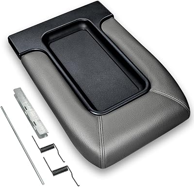 Carrep Center Console Lid, Car Interior Accessories Armrest Console Lid Replacement, OEM Style, Compatible with 1999-2007 Silverado Suburban Tahoe Sierra 924-835, Black