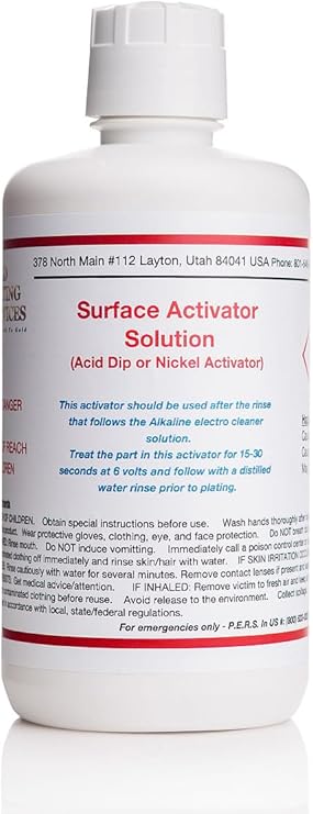 Gold Plating Services 32 oz/1 Liter - Surface Activator Solution - (Activator for Nickel, Copper, Brass, Silver)