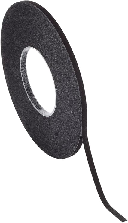 Chartpak Graphic Art Tape, 3/32 W x 648 L Inches, Black Crepe, 1 Roll (BGCP9301)