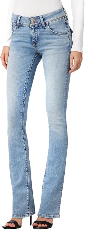 Hudson Women's Beth Mid Rise, Baby Bootcut Jean with Back Flap Pockets, Motion, 29 Regular