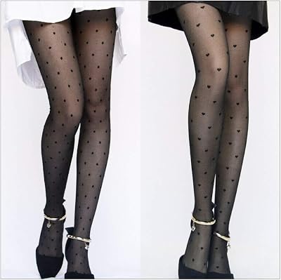 Wixine 2Pcs Women Sexy Black Polka Dot Pantyhose Long Tights Stockings Hosiery Socks