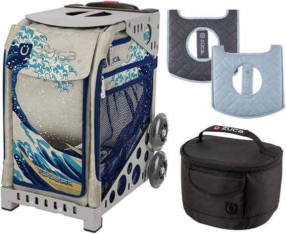 Zuca Great Wave Sport Insert Bag & Gray Frame with Seat Cushion & Lunchbox