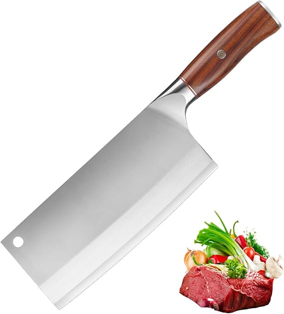 Cleaver Knife 8 Inch Meat Cleaver -Professional Kitchen Knife,Super Sharp Blade,S uitable for Cutting Vegetables and Meat, Gift Box Packaging