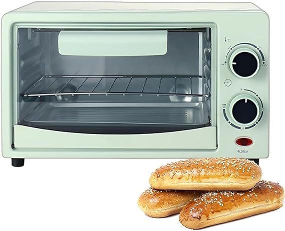 Electric Countertop Oven, 12L Convection Toaster & Cake Baker with 0-230°C Adjustable Temperature, Multifunctional Small Oven green