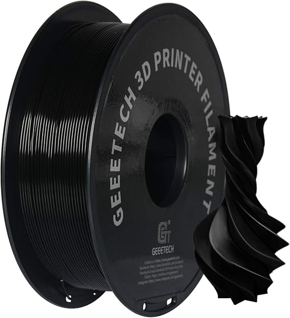 GEEETECH PETG Filament 175 mm schwarz 1 kg Spool für 3D-Drucker