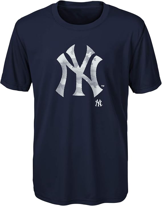 MLB Kids Youth 8-20 Official Primary Logo Team Color Tech Print Performance T-Shirt